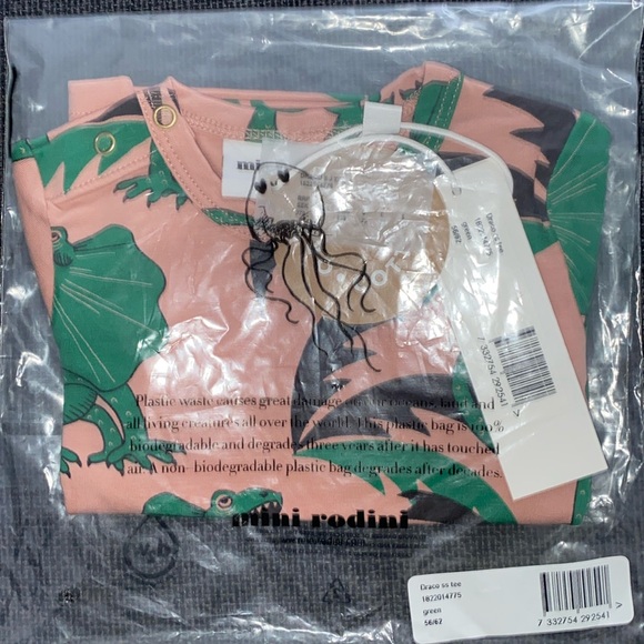 Mini Rodini Draco SS Tee Green - NWT - Picture 2 of 3